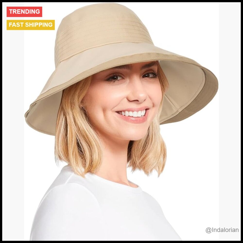 Wide Brim Sun Protection Bucket Hat Foldable Beach Summer Outdoor Adjustable